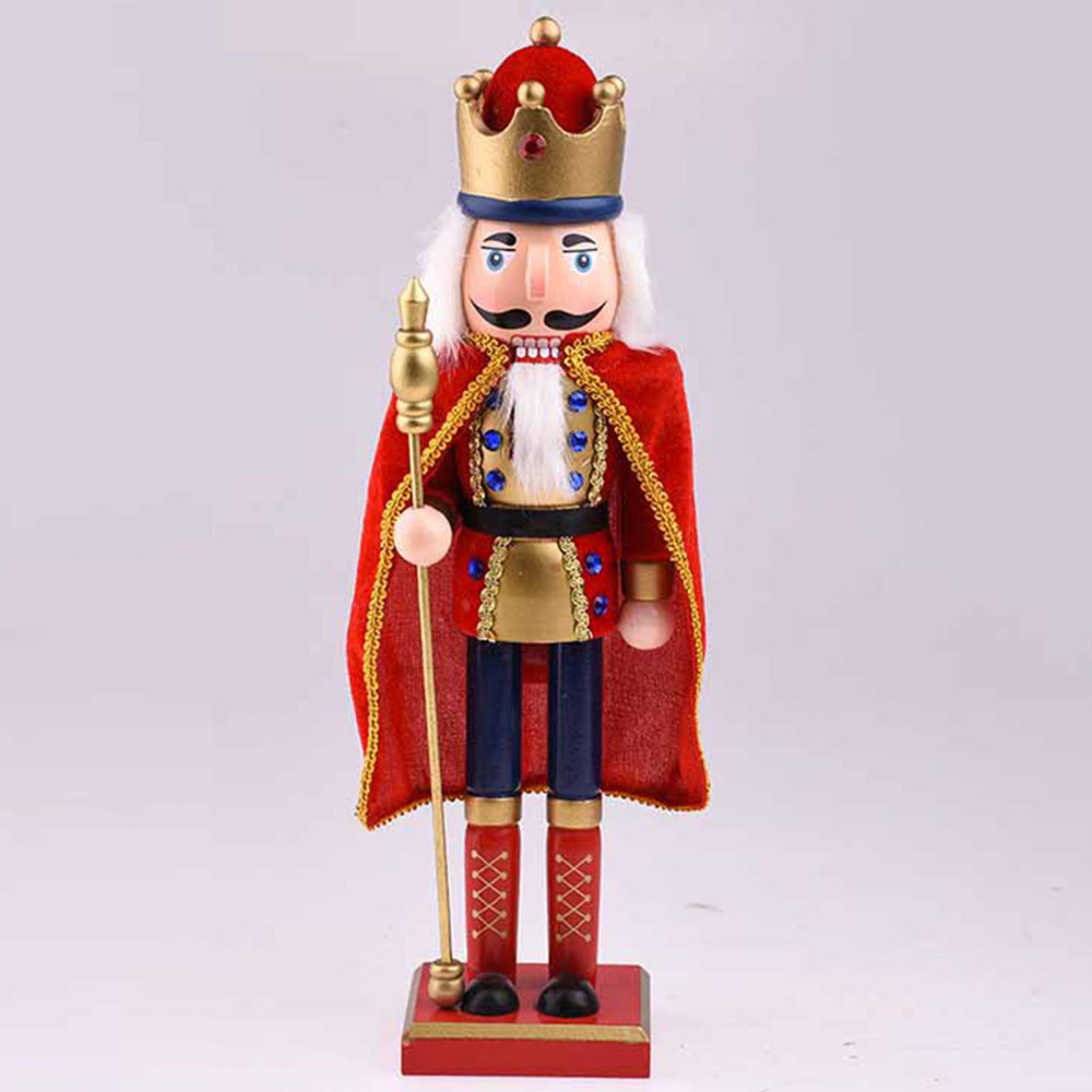 Christmas Wood Nutcracker Figurine Rustic Nutcracker Cutouts with Cloak