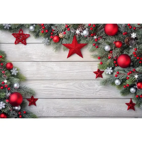 Christmas Wood Product Photography Props Backdrop Flower Star Bell Ball Pine Tree Background Wood Board Wall Photoz