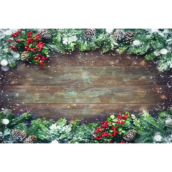 Christmas Wood Product Photography Props Backdrop Flower Star Bell Ball Pine Tree Background Wood Board Wall Photoz
