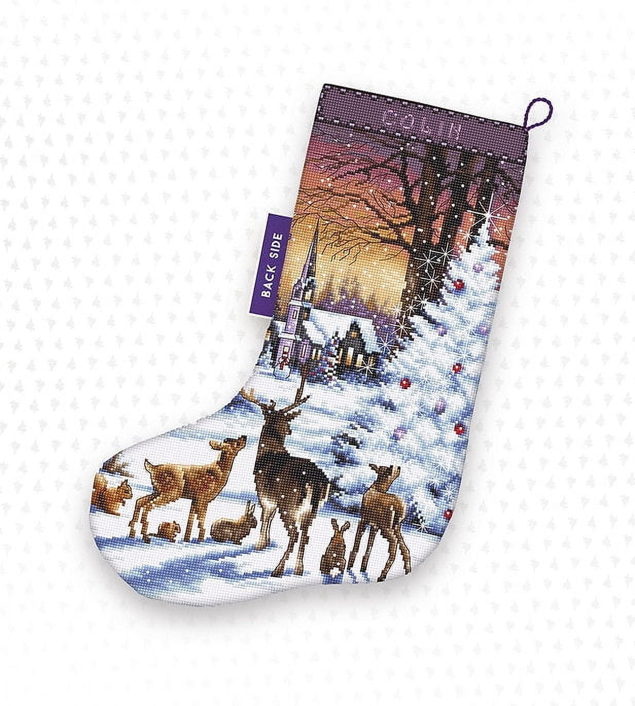 Christmas Wood Stocking LETI948 Counted Cross Stitch Kit