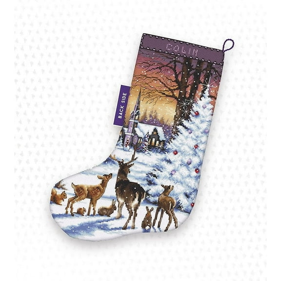 Christmas Wood Stocking LETI948 Counted Cross Stitch Kit