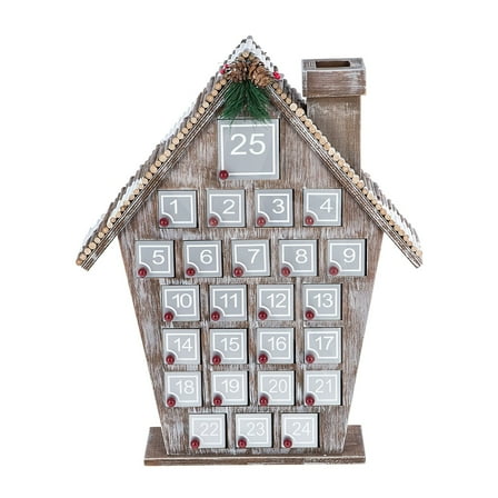 Christmas Wooden Advent Calendar Tree with Drawers, for Adults and Kids, Christmas Countdown Decoration, Home and Office Festive Ornament