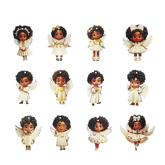 Christmas Wooden Angel Ornament, 2D Victorian Style Hanging Decoration, 1 Piece Randomly Selected Festive Hanging Accessory, For Christmas Holiday Home Window Door Xmas Tree Decor