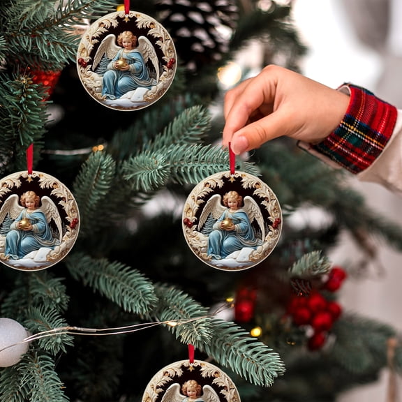 Christmas Wooden Angel Ornaments Angel Rustic Decorations Christmas Tree Decorations with Hanging Ropes Wood Rustic Christmas Ornaments Hanging Small Angels for Party,Home Decor