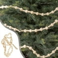 thumbnail image 1 of Christmas Wooden Bead Garland String 118" | Natural Polished Solid Wood Holiday Hanging Ornament | Beige Festive Décor for Tree, Mantel, Fireplace | DIY Crafts, Layered Pendant, Durable Thread, 1 of 8