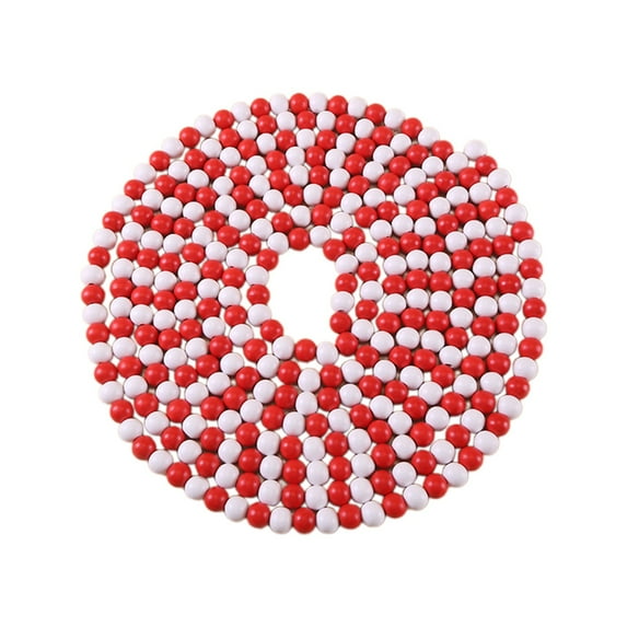 Christmas Wooden Bead String, Christmas Tree Decoration, 4.4 Meters Long Red Green White Wooden Bead Garland, Durable Lightweight Hanging Home Decoration