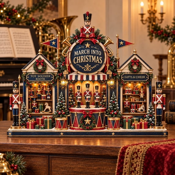 Blocking Service Christmas Wooden Block Display With Toy Soldier Booth Scene - Walmart.com