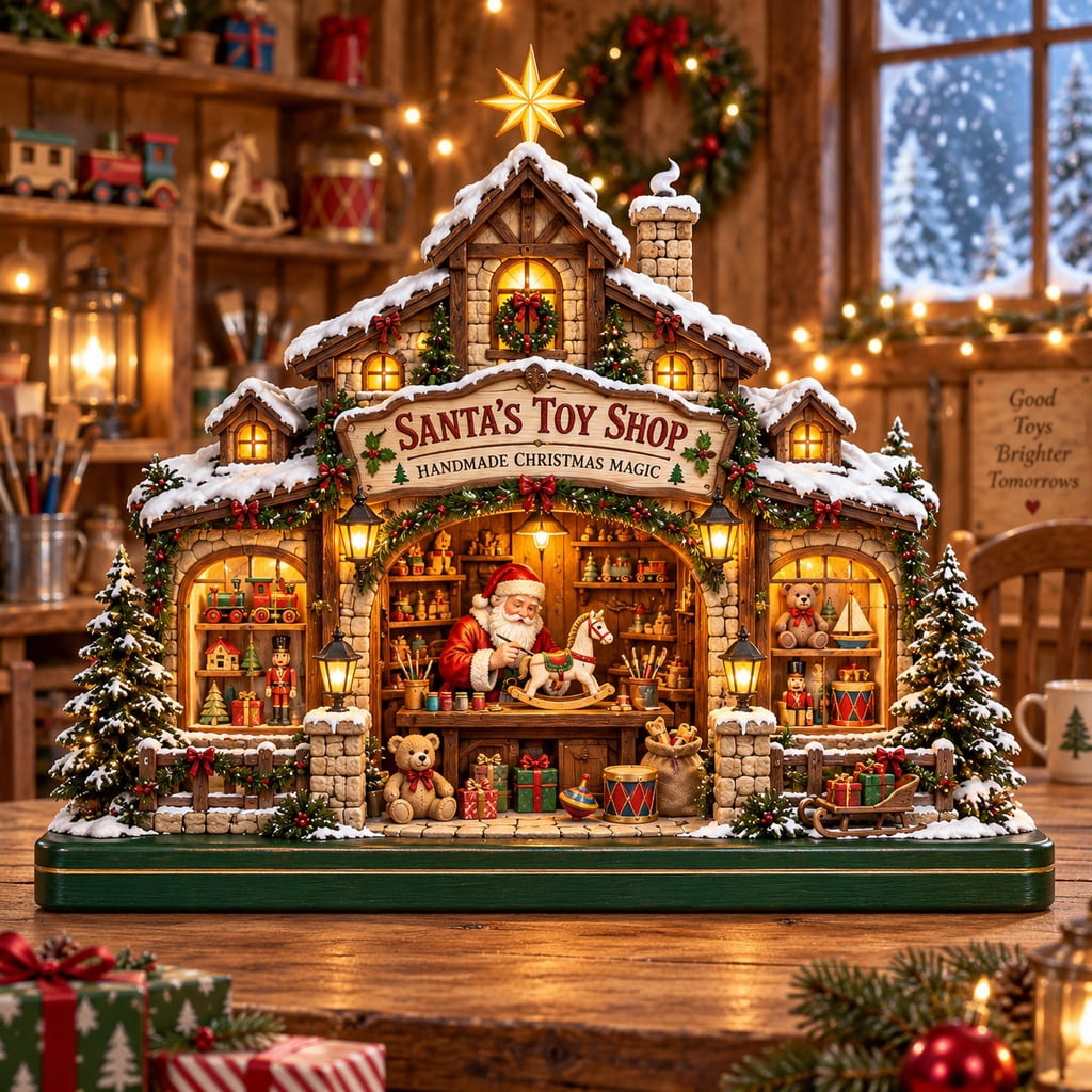 Santa Items Christmas Wooden Block Santa Toy Shop Tabletop Decor - Walmart.com