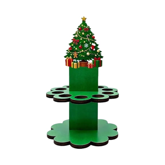 Christmas Wooden Cash Gift Display Stand, Christmas Tree Shaped Money Holder with Layered Build, No Assembly Festive Gift Stand for Holiday