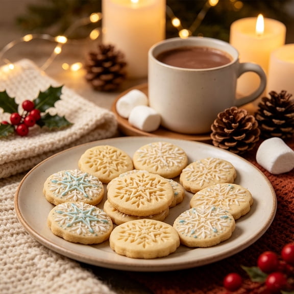 Christmas Wooden Cookie Stamp, Embossing Cookie Press Mold, Round Hand‑held Baking Stamp Tool, Reusable Biscuit Embosser for Diy Christmas Baking Cookie Pastry Decoration