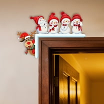 Christmas Wooden Corner Door Frame Decorations, Personalized Wooden Christmas Decor, Festive Door Corner Turn Decor, Cute Wooden Door Frame Ornaments for Home, 8.8*5.9in, A