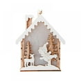 thumbnail image 1 of Christmas Wooden Craft Houses 1 Nativity Scene Christmas Ornaments Unfinished DIY Houses Celebrate The Birth of Jesus with LED Light Puzzle Toy for Kids Family Indoor Outdoor Decorations, 1 of 5