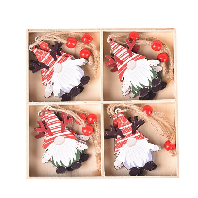 Christmas Wooden Decorative Wall Hanging Old Man Modeling Festive Home