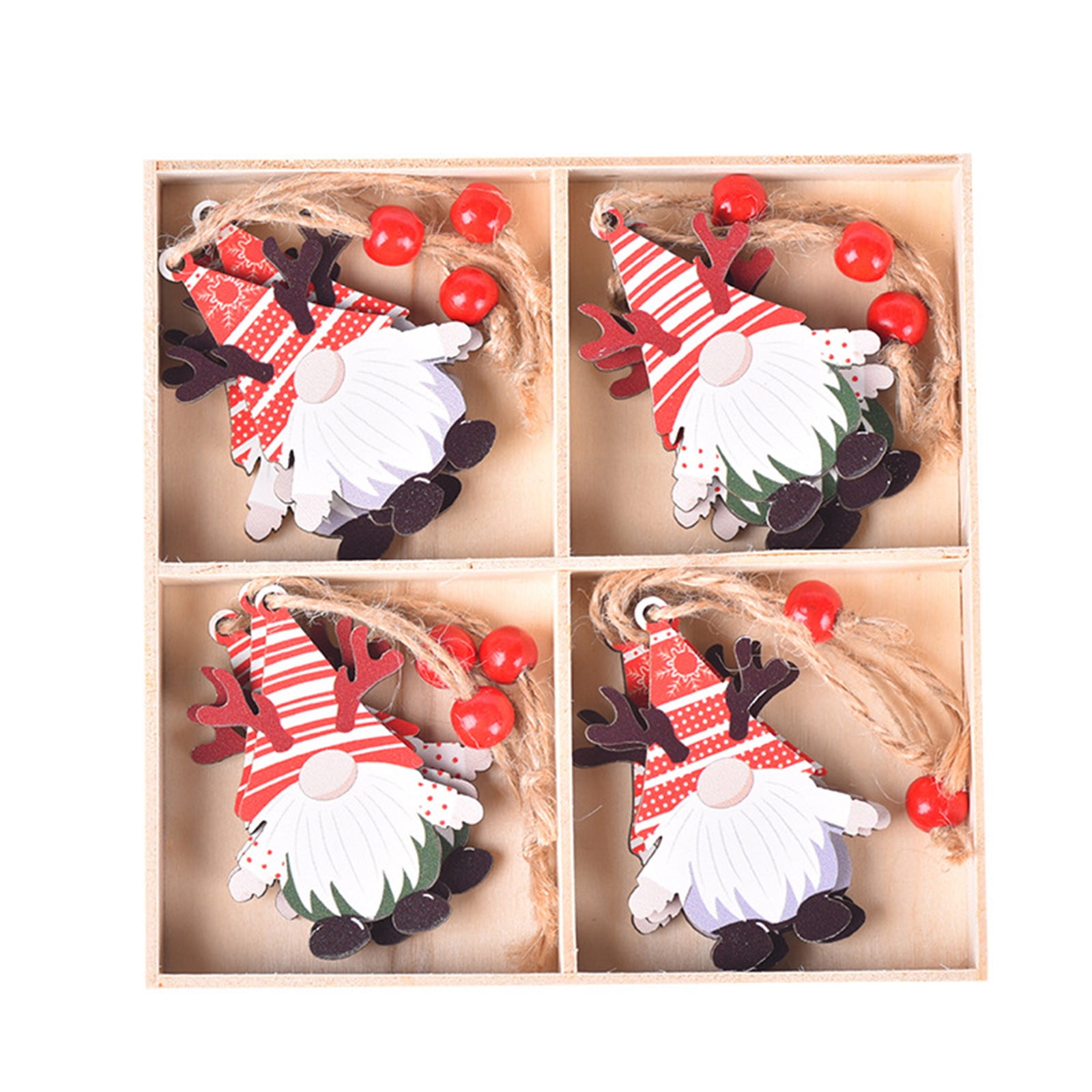 Christmas Wooden Decorative Wall Hanging Old Man Modeling Festive Home