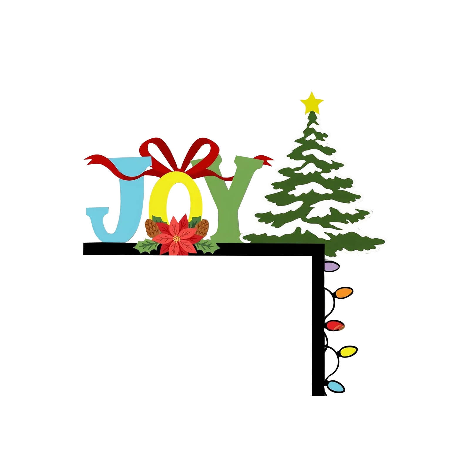 Christmas Wooden Door Frame Corner Decoration Door Corner Festive