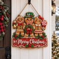 Trio Thumbnail Christmas Wooden Door Sign Gingerbread Trio for Front Entry Holiday ...
