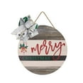 Christmas Wooden Hanging Christmas Wall Decoration Pendant Bow Round
