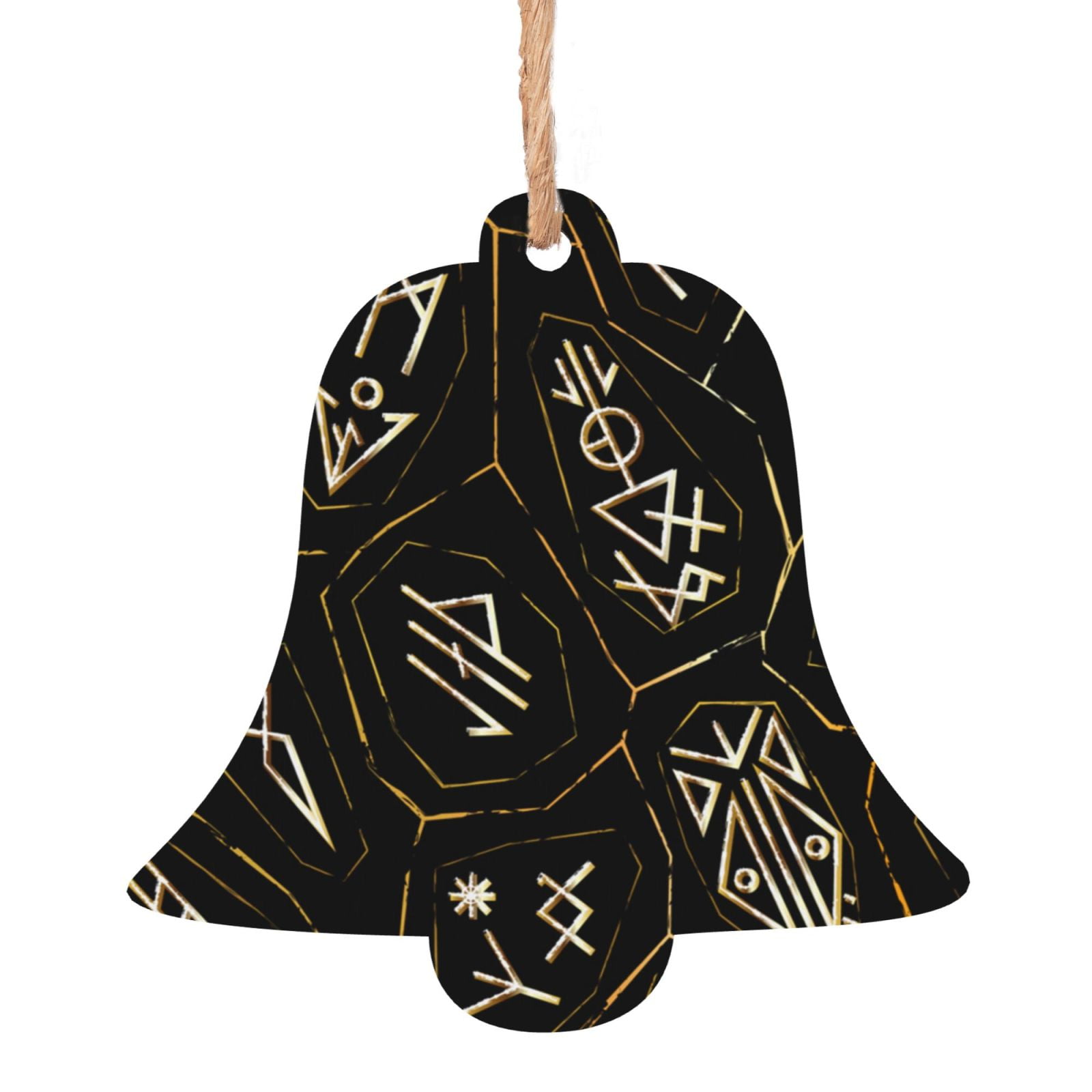 Christmas Wooden Hanging Ornaments Bell Shape Xmas Tree Decoration 6 ...