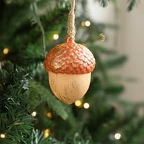 Christmas Wooden Hazelnut & Acorn Pendants, Natural-Looking Wooden Ornament Accessories for Christmas Tree, Charming Holiday Decorative Pieces to Add Festive Atmosphere in Your Home, Orange, 1pcs