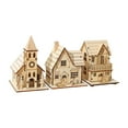 thumbnail image 1 of Christmas Wooden House, Christmas Scene House Light Up, Luminous Figurines Tabletop Ornaments, LEDs Wooden House Snow Covered Cottage Village Indoor Christmas Decorations, 1 of 9