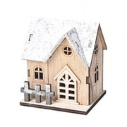 Christmas Wooden House LED Luminous House Ornaments Table Centerpieces For Home Decor New