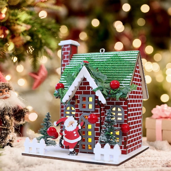 Christmas Wooden House Ornaments, Indoor Miniature Decorative Houses For Holiday Window Displays, Festive Christmas Decorations For Home, Office, Tabletop, And Seasonal Celebration Décor
