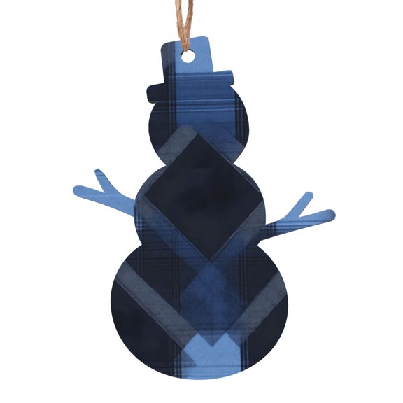Christmas Wooden Pendant Is Not Easy To Fade Light Durable Variety Of Shapes Easy To Hang Argyle Plaid Darkslateblue_2 Snowman Shape