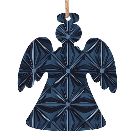 Christmas Wooden Pendant Is Not Easy To Fade Light Durable Variety Of Shapes Easy To Hang Midnightblue Geometric Patterns_1 Angel Shape