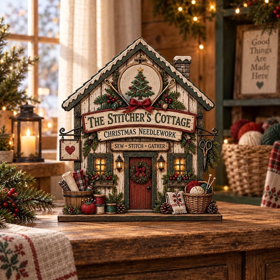 Christmas Wooden Plaque Stitcher's Cottage Needlework Design ...