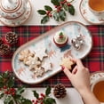 thumbnail image 1 of Christmas Wooden Serving Tray, Holiday Dessert Platter with Deer Tree Snowflake Prints, Farmhouse Tabletop Decor for Cookies Candy Display, 7.28-11.41in, 1 of 6