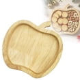 thumbnail image 1 of Christmas Wooden Snack Tray, Apple Shaped Charcuterie Board, Natural Wood Serving Platter, Festive Multi Compartment Tray For Cookies, Candy, Nuts, Holiday Tabletop Decor For Christmas Party, 1 of 6
