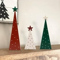 Christmas Wooden Tabletop Decor Set, 3-Piece Standing Holiday Ornaments, Creative Rustic Home Decoration for Party Display, Seasonal Christmas Tree Centerpiece Indoor Accent