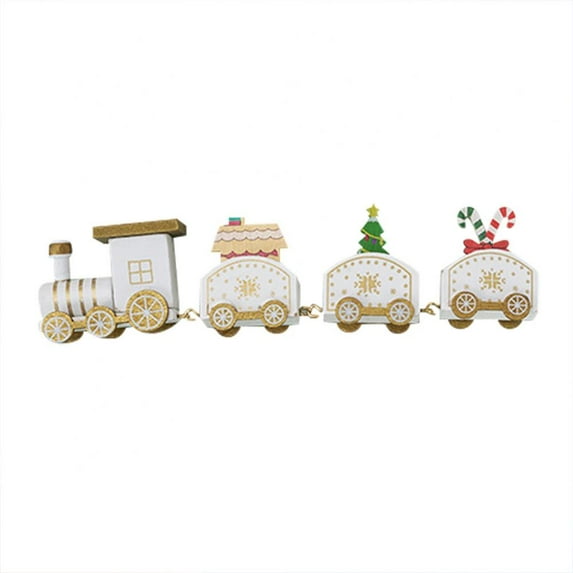 Christmas Wooden Train Ornaments with Snowman Gingerbread Reindeer Figurine Train Decor Mini Train Decor Set for Christmas Party Christmas Train Ornament Toys for Gift Home Decoration