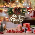 Christmas Wooden Door Sign Door Wreath With Simulated Leaf Bow