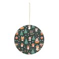 thumbnail image 1 of Christmas Woodland Animals Pattern Christmas ornament, Christmas decoration, holiday present idea, heirloom keepsake, round ceramic, gift Exchange, bauble present, gift idea, 1 of 8