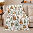 thumbnail image 1 of Christmas Woodland Animals With Presents Flannel Blanket, Snowy Pine Tree Home Decor For Bedroom, Dorm And Nursery, Cozy Christmas Gift For Kids, Families And Animal Lovers, 1 of 7