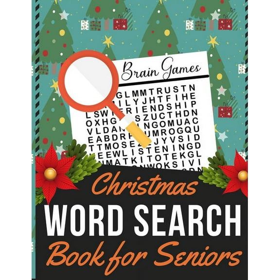 Christmas Word Search Book for Seniors: Holiday themed word search puzzle book Puzzle Gift for Word Puzzle Lover Brain E, (Paperback)