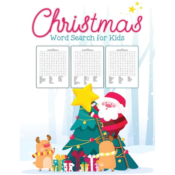 Christmas Word Search For Kids: Puzzle Book Holiday Fun For Adults and Kids Activities Crafts Games, (Paperback)