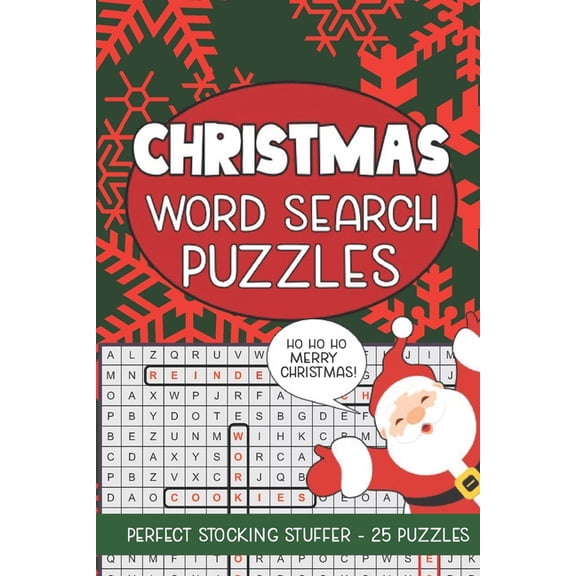 Christmas Word Search Puzzles: Seek and Find Word Circle Puzzle Book Holiday Seasonal Activity Book for Kids and Adults, (Paperback)