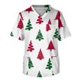 Christmas Working Uniform Shirts for Men Xmas Snowflake Print Short