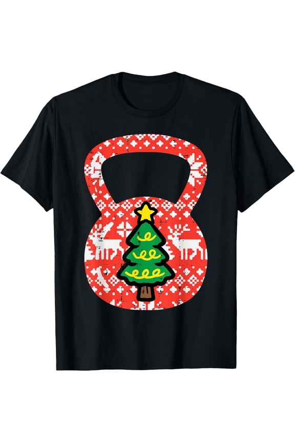 Christmas Workout Kettlebell Xmas Gym Exercise Women Men Kid T-Shirt