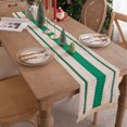 thumbnail image 1 of Christmas Woven Table Runner - Two-Tone Color Splicing Tassel Table Flag, Festive Holiday Decoration Long Tablecloth, Elegant Home Dining Table Decor, 1 of 6