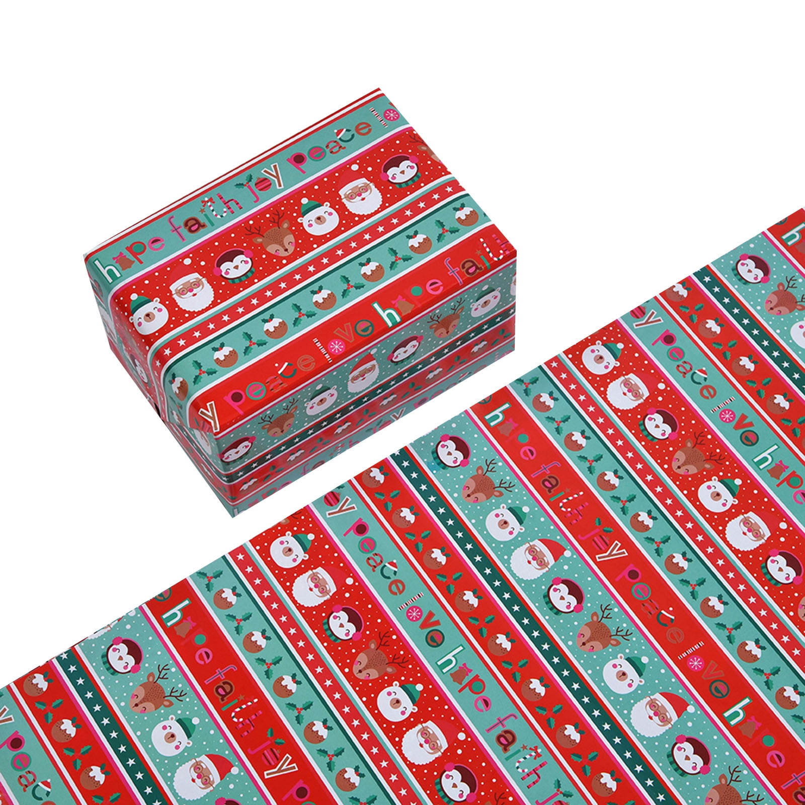Christmas Wrapping Paper Bulk - Large Sheets Traditional Xmas Gift Wrap ...