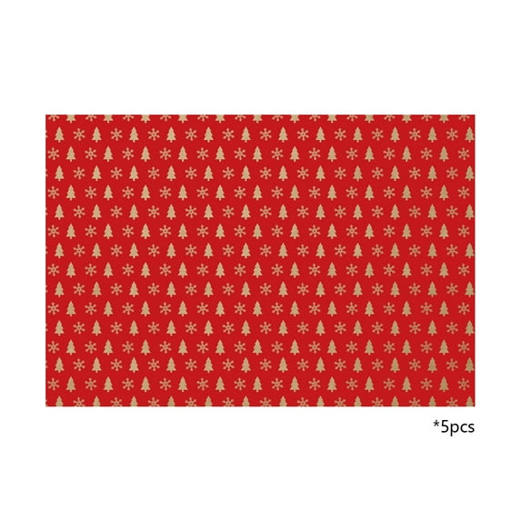 Christmas Wrapping Paper, Gift Wrapping Paper, Vintage-Style Christmas Kraft Paper with Multiple Festive Patterns, 5-Pack Multicolor Sheets, 74x50cm Each