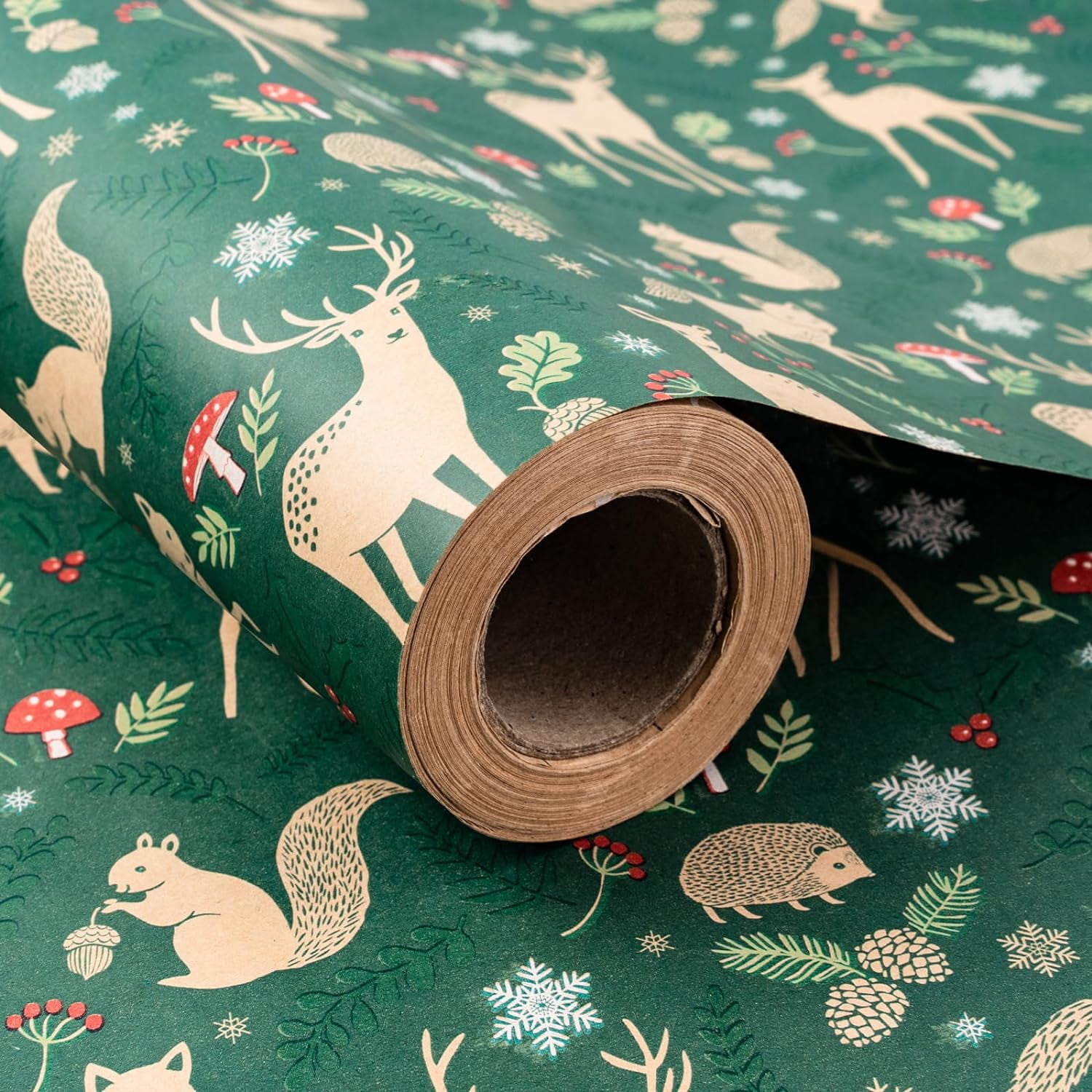 Christmas Wrapping Paper, Jumbo Roll Kraft Paper Christmas Animals