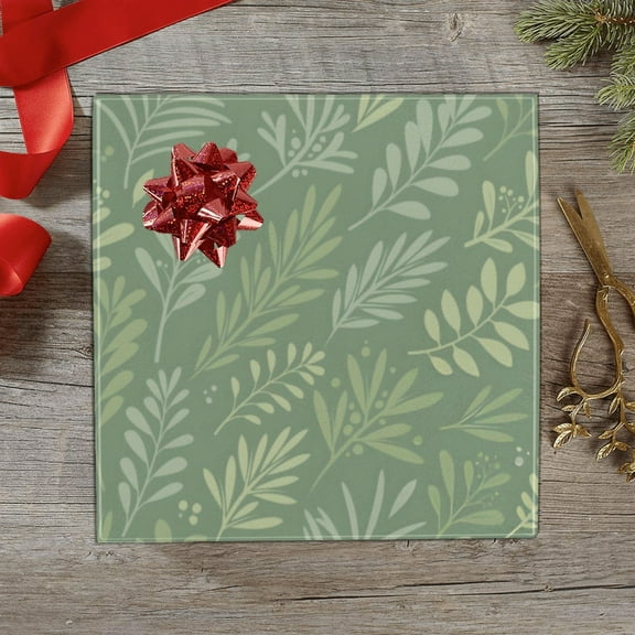 Christmas Wrapping Paper | Premium Holiday Gift Wrap | Green Wheat 58" x 23" (1–5 Rolls) - 1 Roll