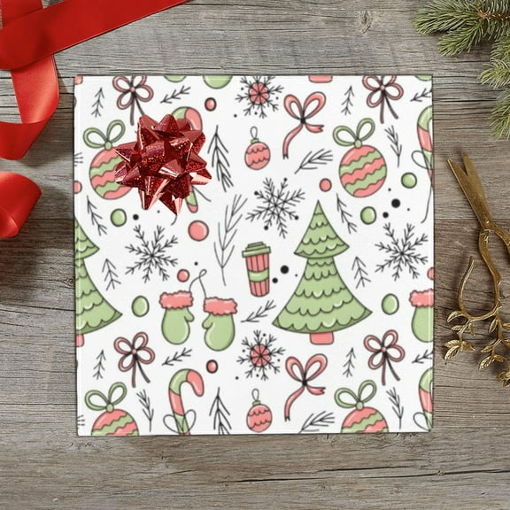 Christmas Wrapping Paper | Premium Holiday Gift Wrap | Latte Forest 58" x 23" (1–5 Rolls) - 1 Roll