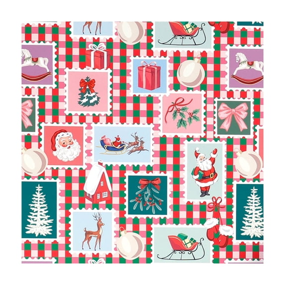Christmas Wrapping Paper Roll 118in,Thick 80gsm Gift Wrap with Grid Lines for Birthday Party Holiday Packaging.