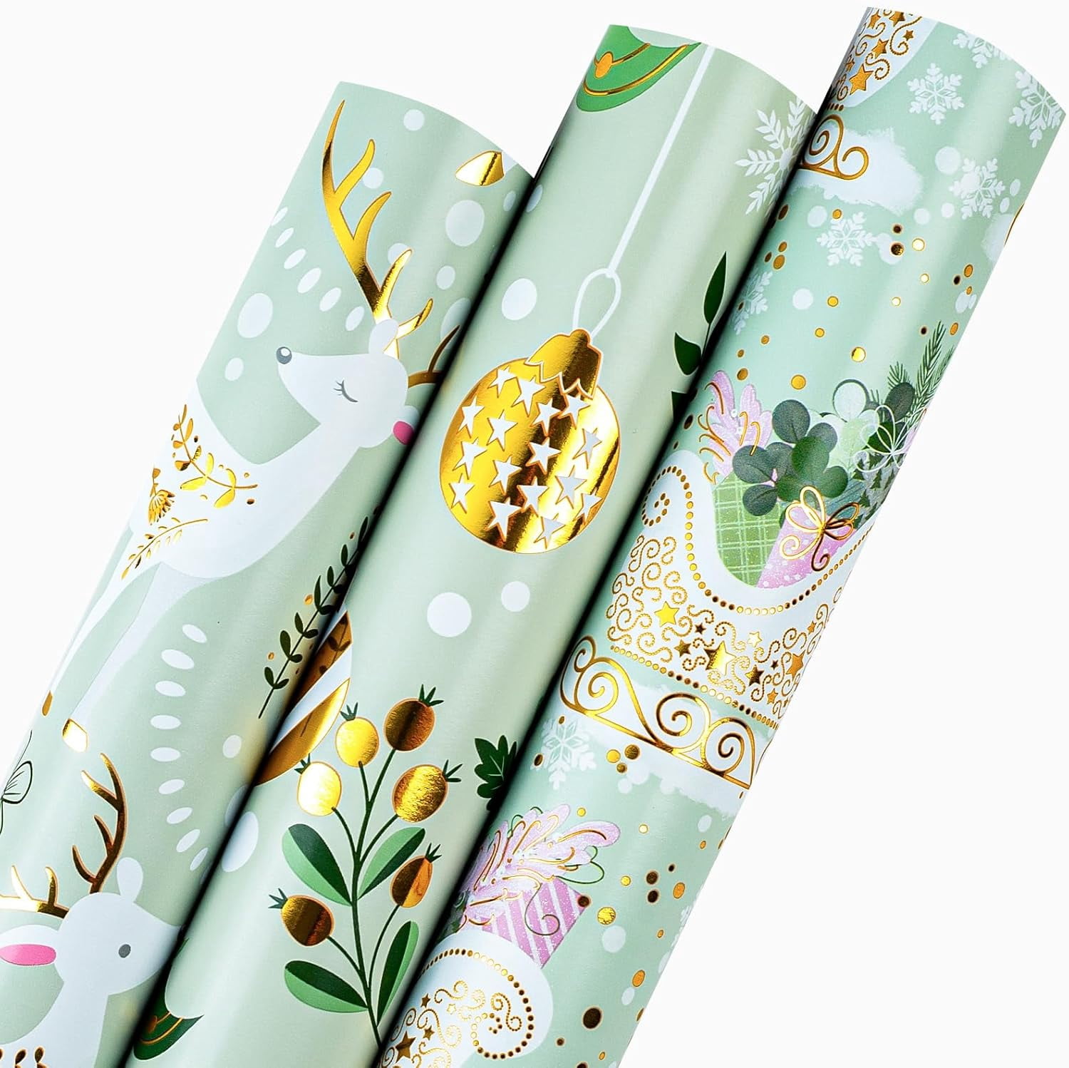 Wrapping Paper Abcd Christmas Wrapping Paper Roll - 3 Mini Rolls - 17 Inch x 120 Inch Per ...