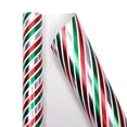 thumbnail image 1 of Christmas Wrapping Paper Roll 300 CM x 43 CM Roll Green Red Pattern with Metallic Foil Shine Design, for Birthday Holiday Party Gift Supplies (C), 1 of 4